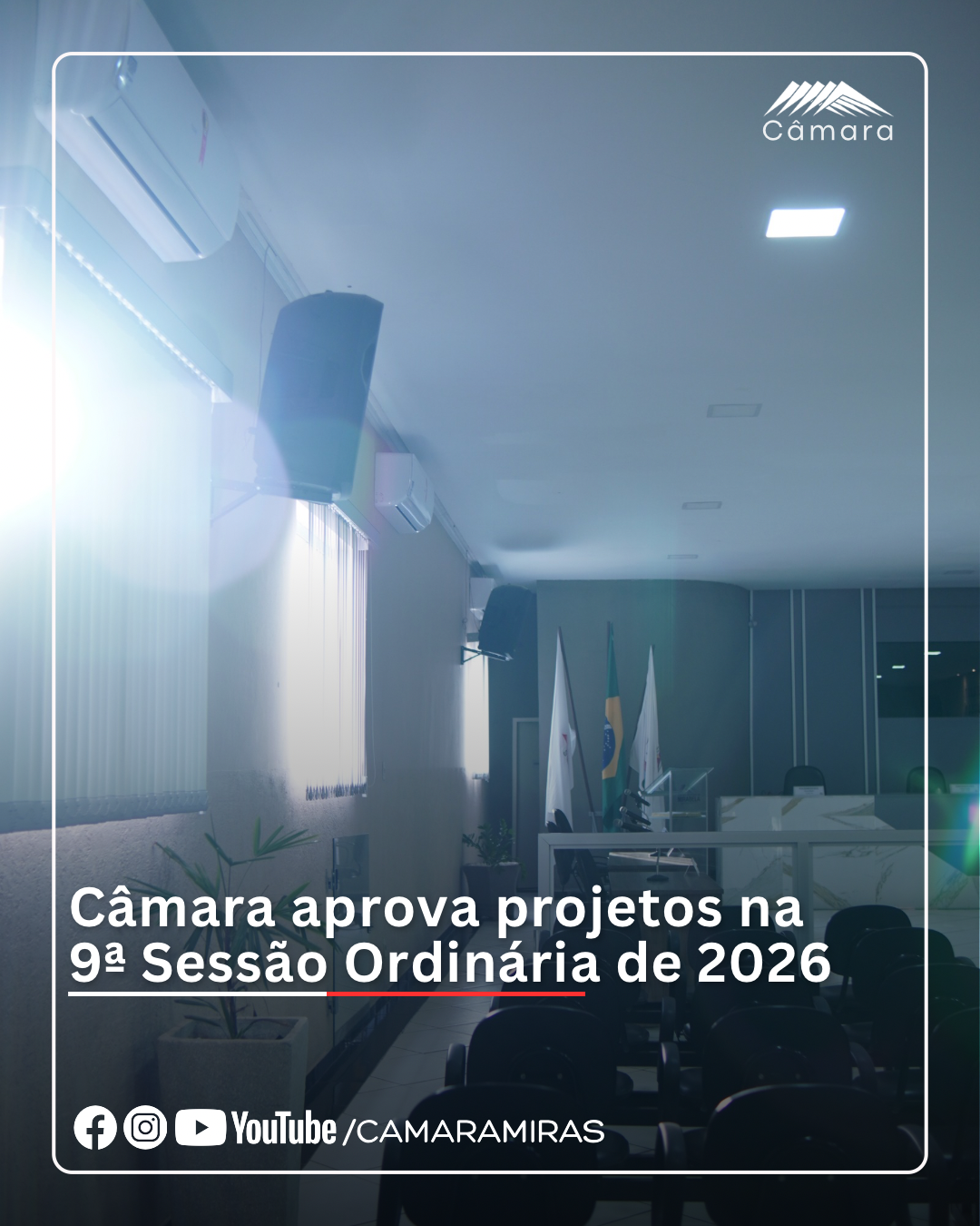 Na 9ª Sessão Ordinária de 2026, realizada nesta segunda-feira, 1º de junho, a Câmara Municipal de Mirabela aprovou por unanimidade importantes matérias para o município.